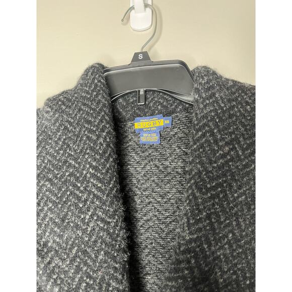 Ralph Lauren Rugby 100% Wool Classy Button Front Collared Cardigan in Gray - Picture 4 of 7